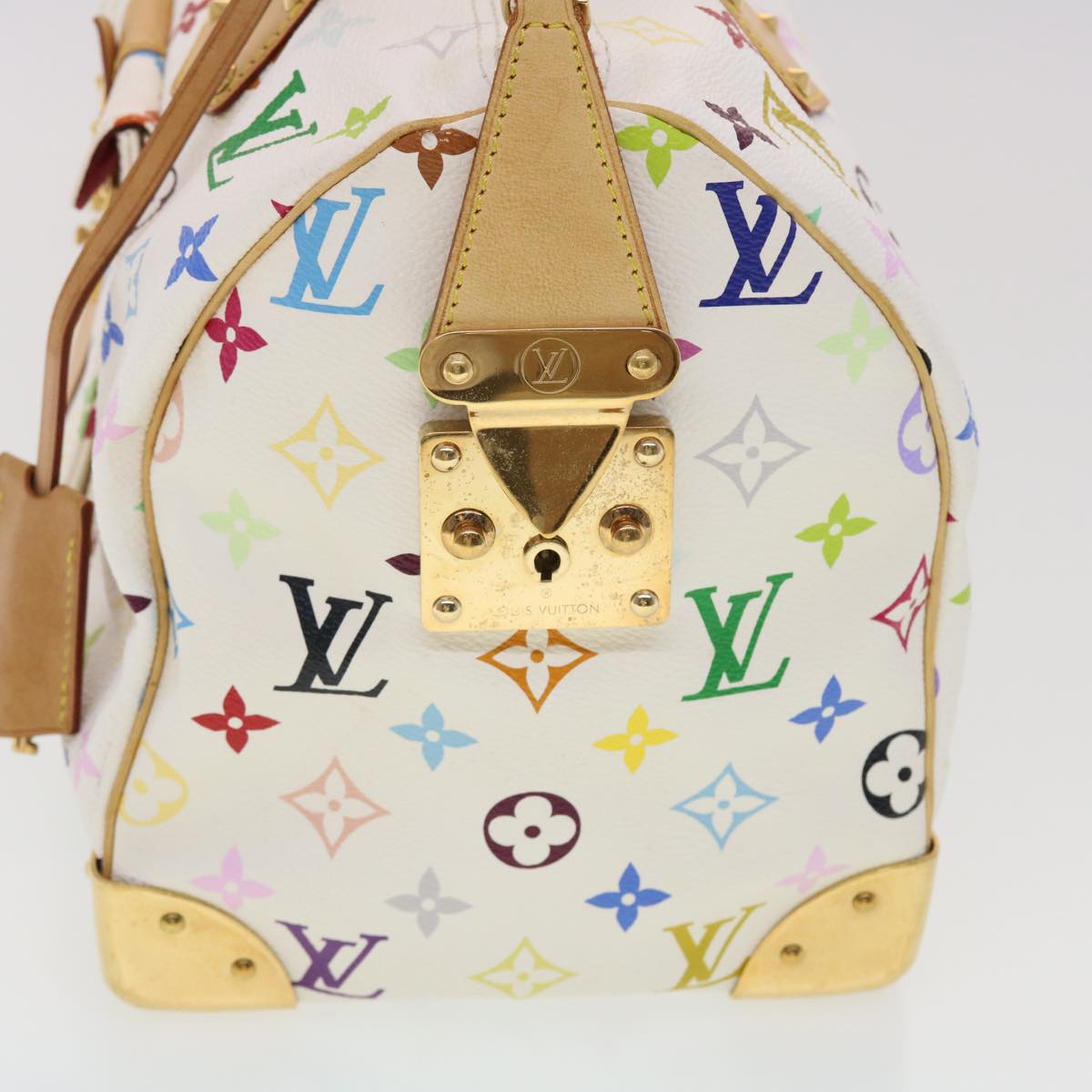 LOUIS VUITTON Monogram Multicolor Speedy 30 Hand Bag White M92643 LV 39979A
