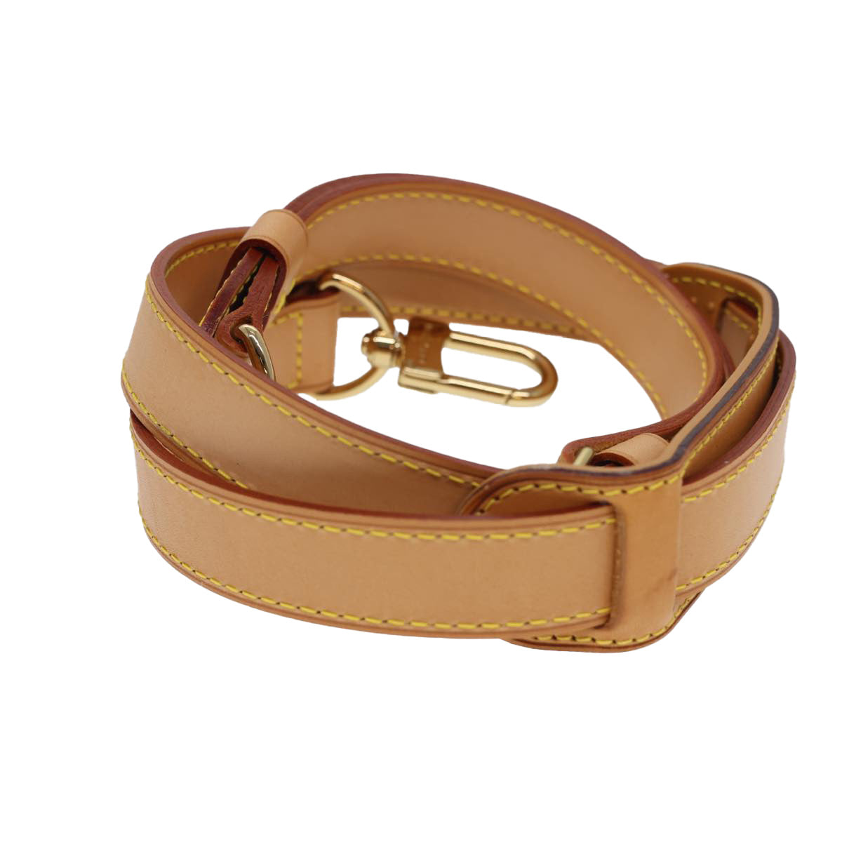 LOUIS VUITTON Shoulder Strap Leather 35.4""-42.5"" Beige LV 39998