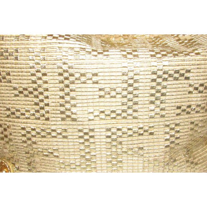 Fendi Gold Leather With Woven Zucca Design XL Hobo Bag
