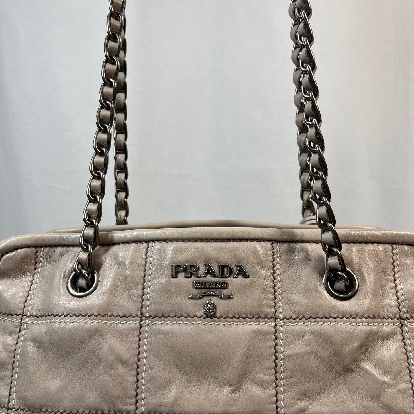 Prada Nappa Antique Stitched Pomice Shoulder Bags