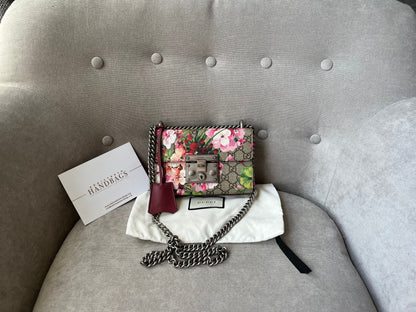 Gucci Small Padlock Blooms GG Supreme Bag