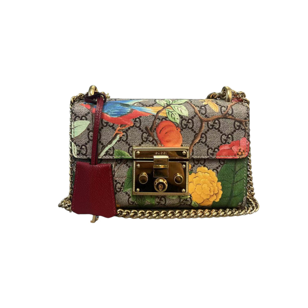 Gucci Small Padlock Shoulder GG Supreme Monogram Tian Beige Multicolor