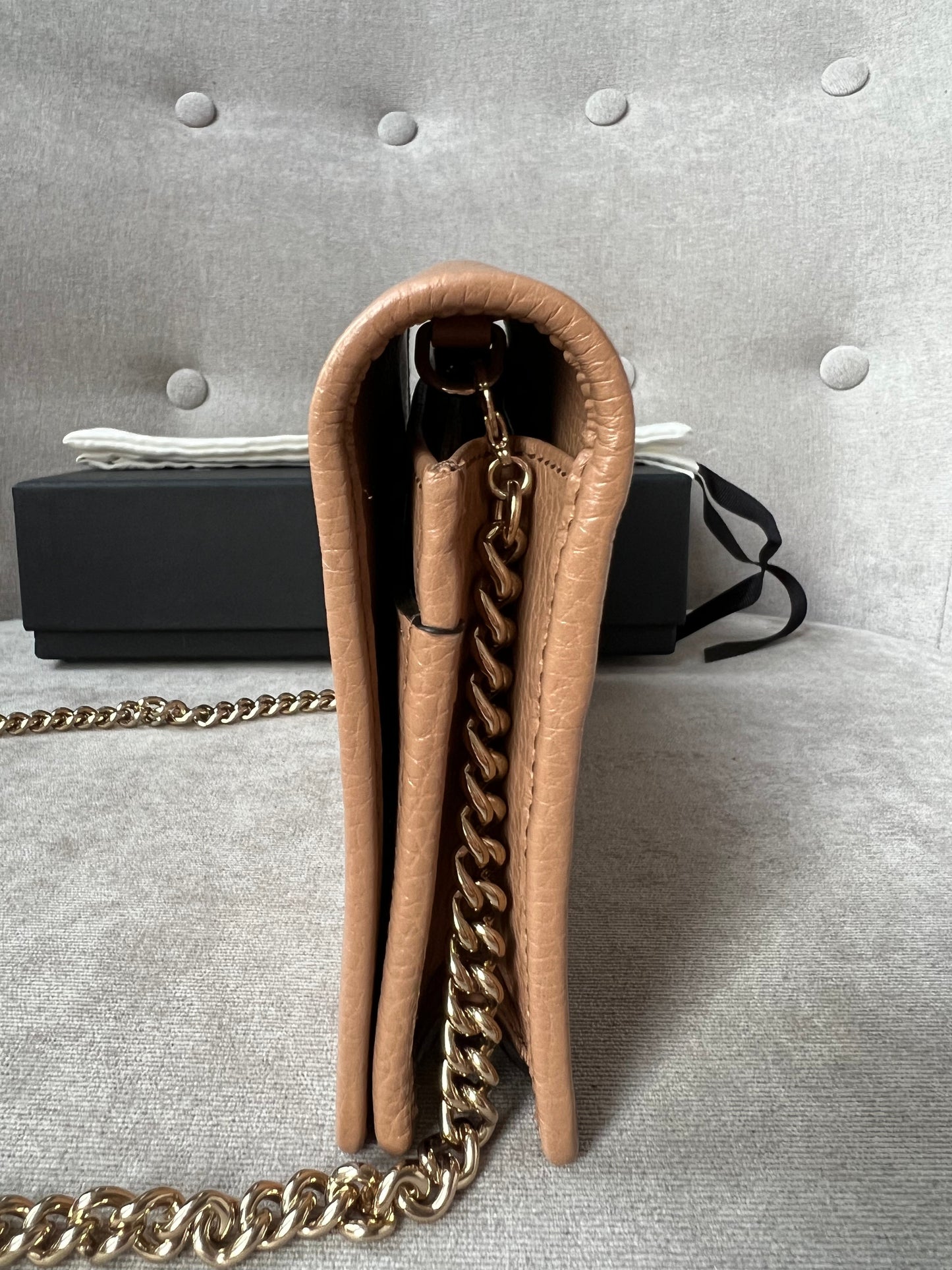 Gucci Rose Beige Soho Chain Wallet