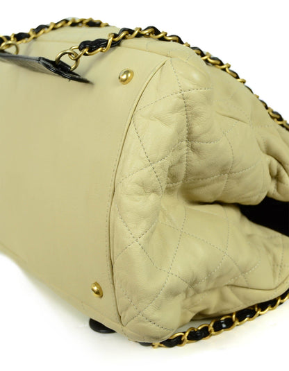 Chanel Black/Beige Quilted Leather In-the-Mix Tote Bag