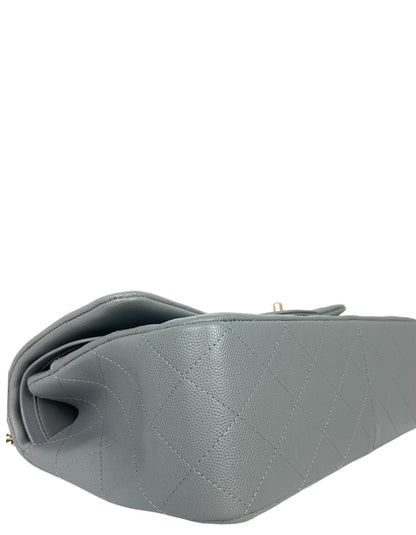 Chanel Grey Caviar Classic Double Flap Jumbo Bag