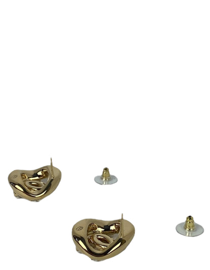 Chanel Metal Pearl CC Pierced Earrings