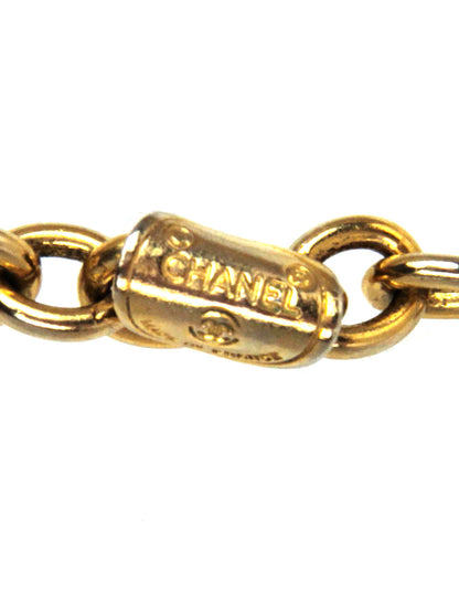Chanel Vintage Goldtone CC Coin Choker Necklace w. Crystals