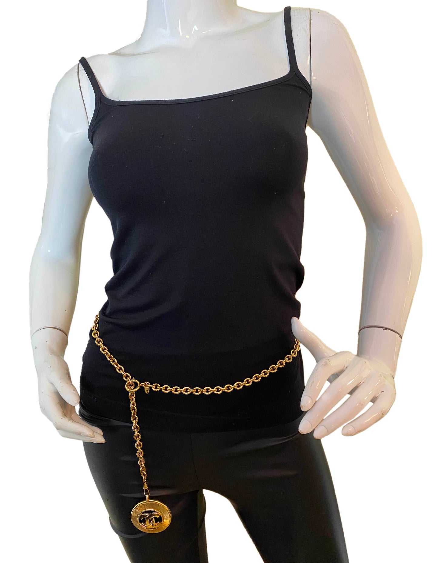 Chanel '90s Vintage Goldtone CC Pendant Necklace