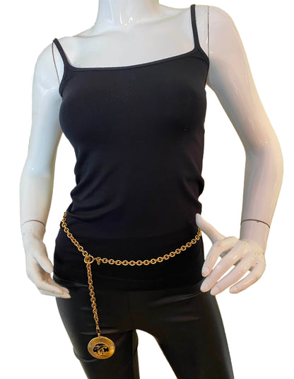Chanel '90s Vintage Goldtone CC Pendant Necklace
