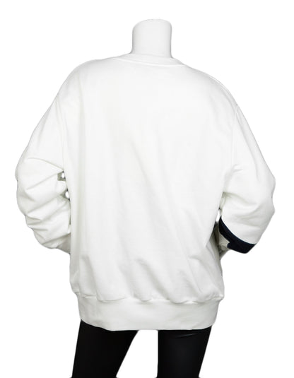 Chanel 2018 Black and White CC Colorblock Crewneck Sweater sz FR 50