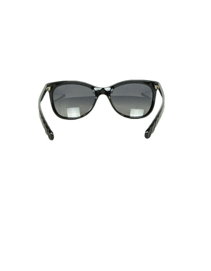 Chanel Black Acetate Polarized Sunglasses w/ Chain Inlay
