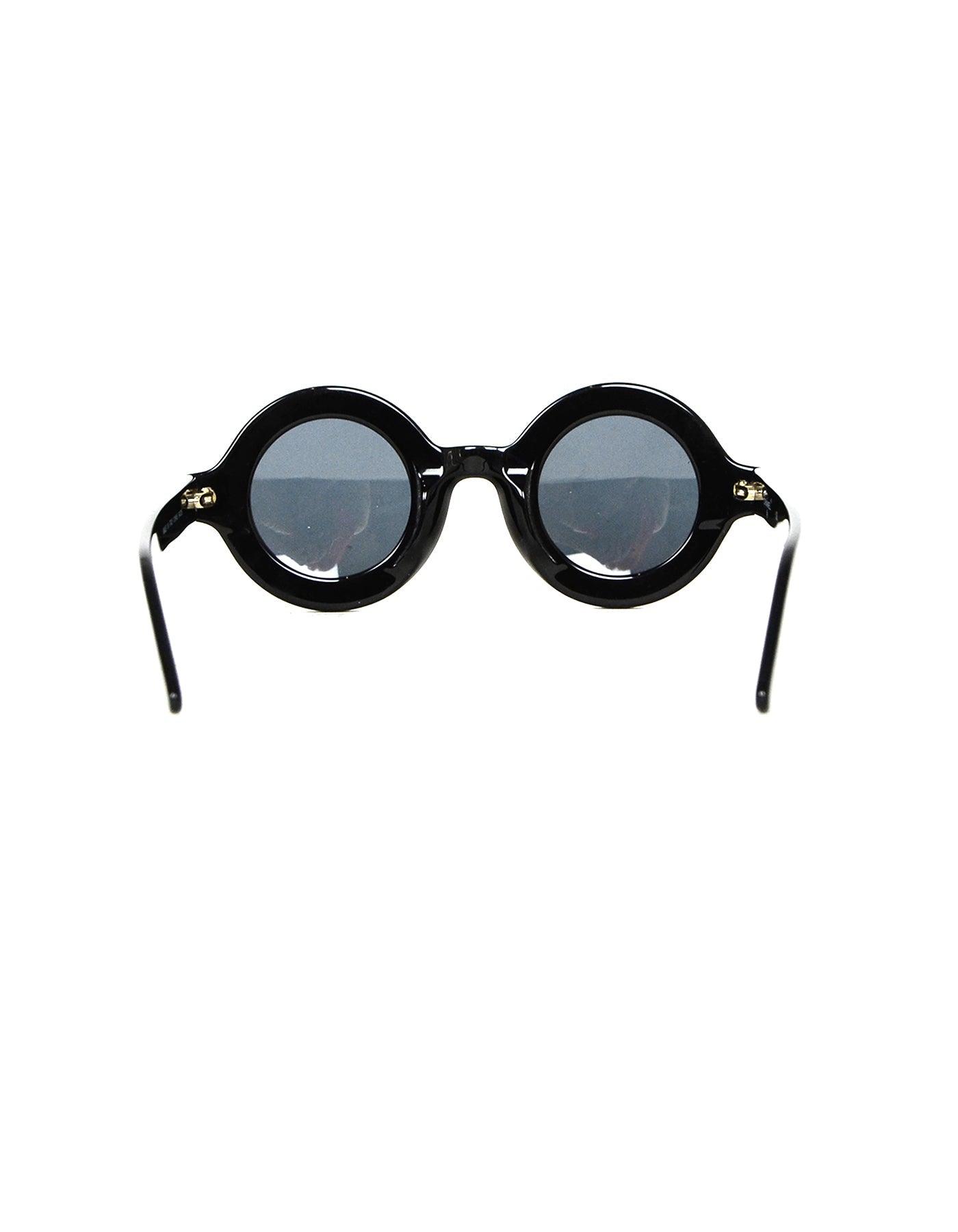 Chanel Vintage '90s Black Round Sunglasses w/ CHANEL PARIS