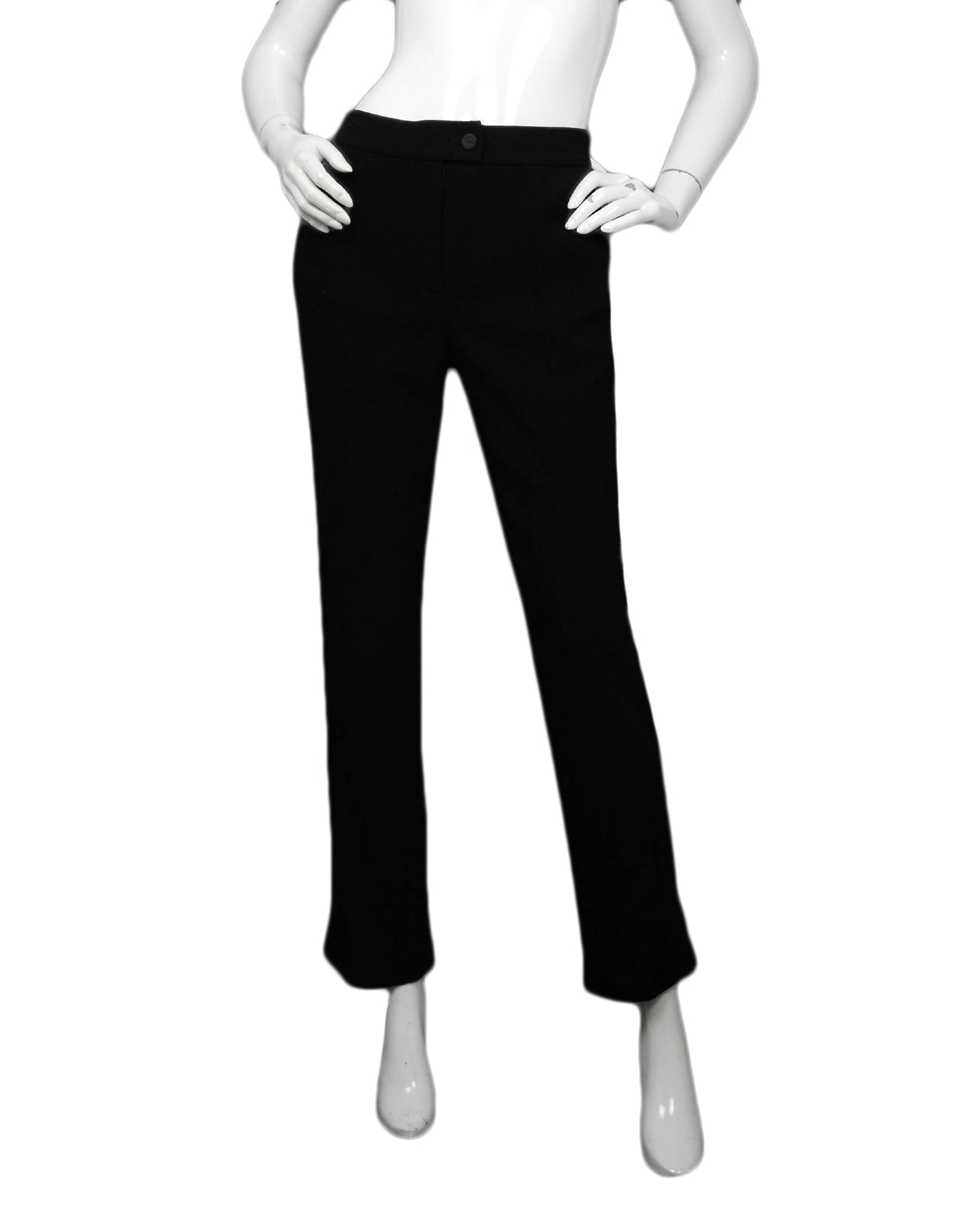 Chanel Black Wool Pants w/ Pockets sz 36