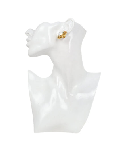 Chanel 90s Goldtone Clip On Earrings w/ Crystals