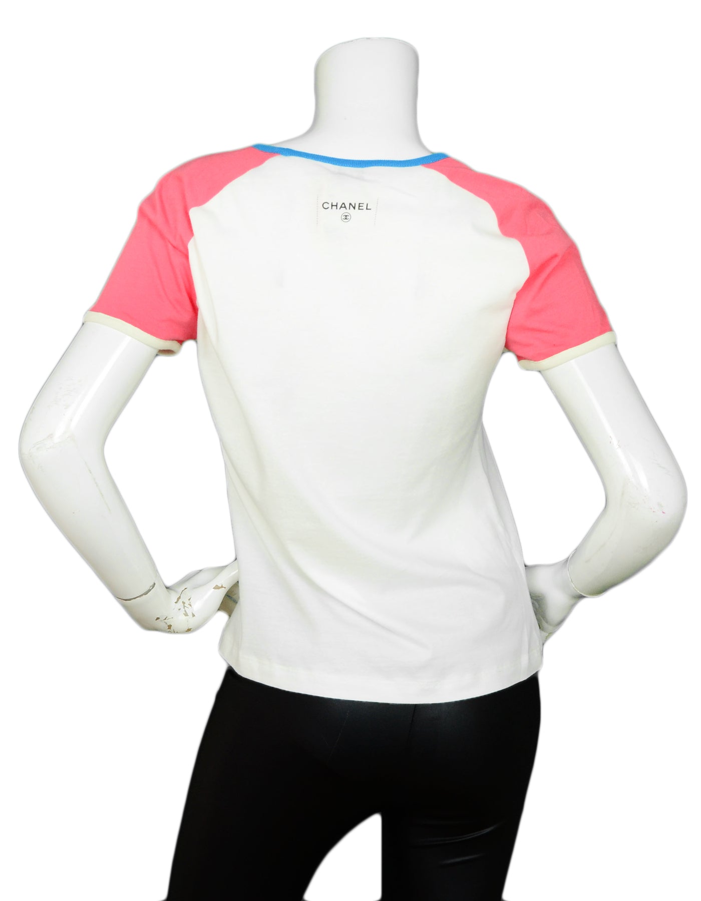 Chanel '17 White/Coral Cotton Paris-Cuba T-Shirt sz M