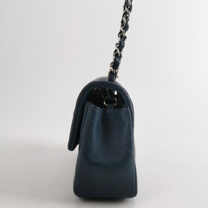 Chanel Classic Flap Rectangular Mini Navy Lambskin, 2019