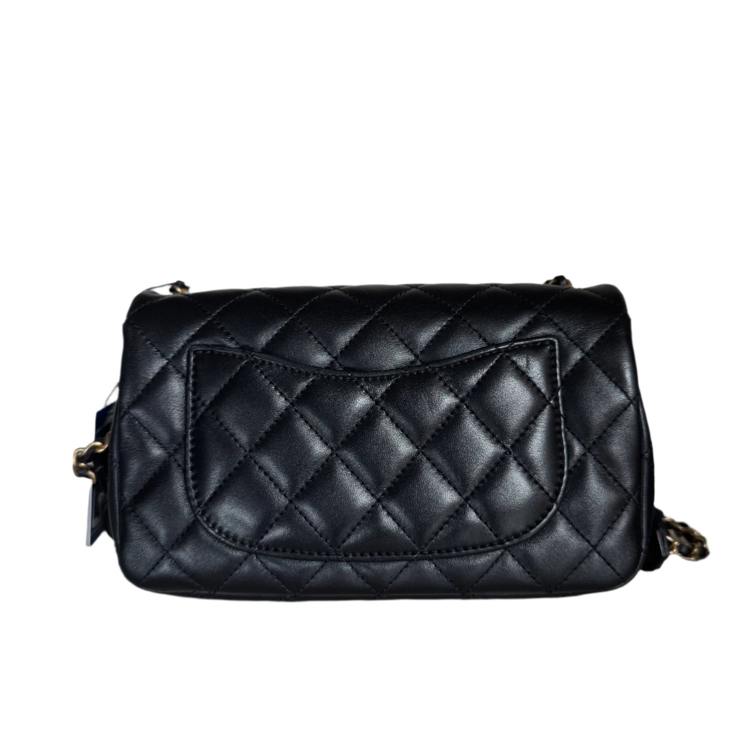Chanel Romance Classic Flap Rectangular Mini Black Lambskin Leather Gold Hardware, 2021