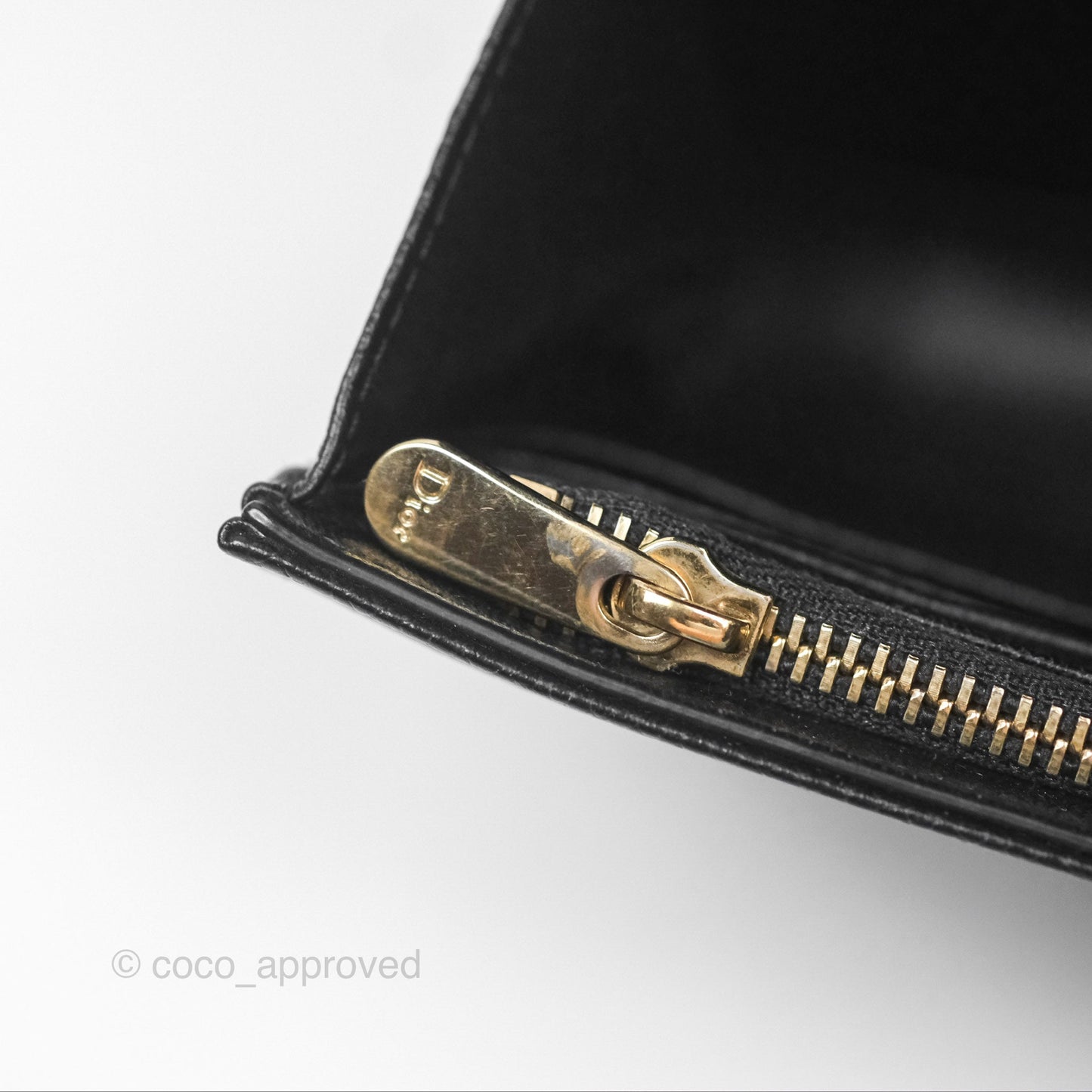 Christian Dior Diorama Croisiere Chain Wallet Black Grained Calfskin Gold Hardware