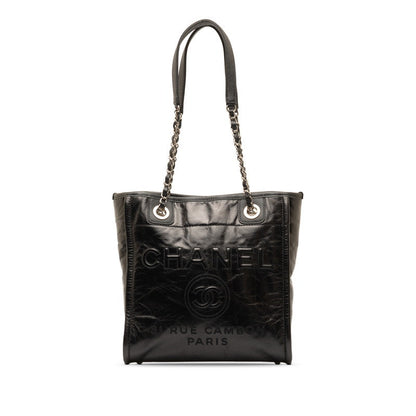 Chanel Leather Deauville Tote Bag Leather Tote Bag in Good condition