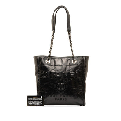 Chanel Leather Deauville Tote Bag Leather Tote Bag in Good condition