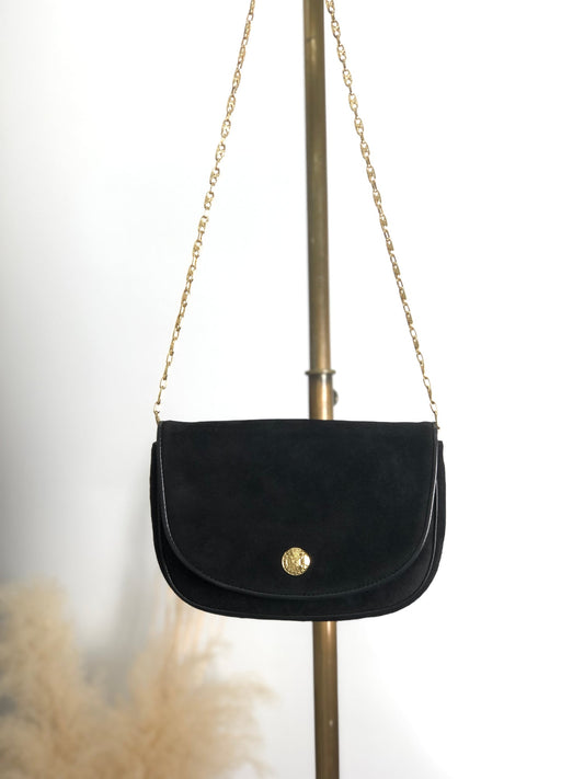 CELINE Triomphe Chain Shoulder bag Black Vintage wr8cw3