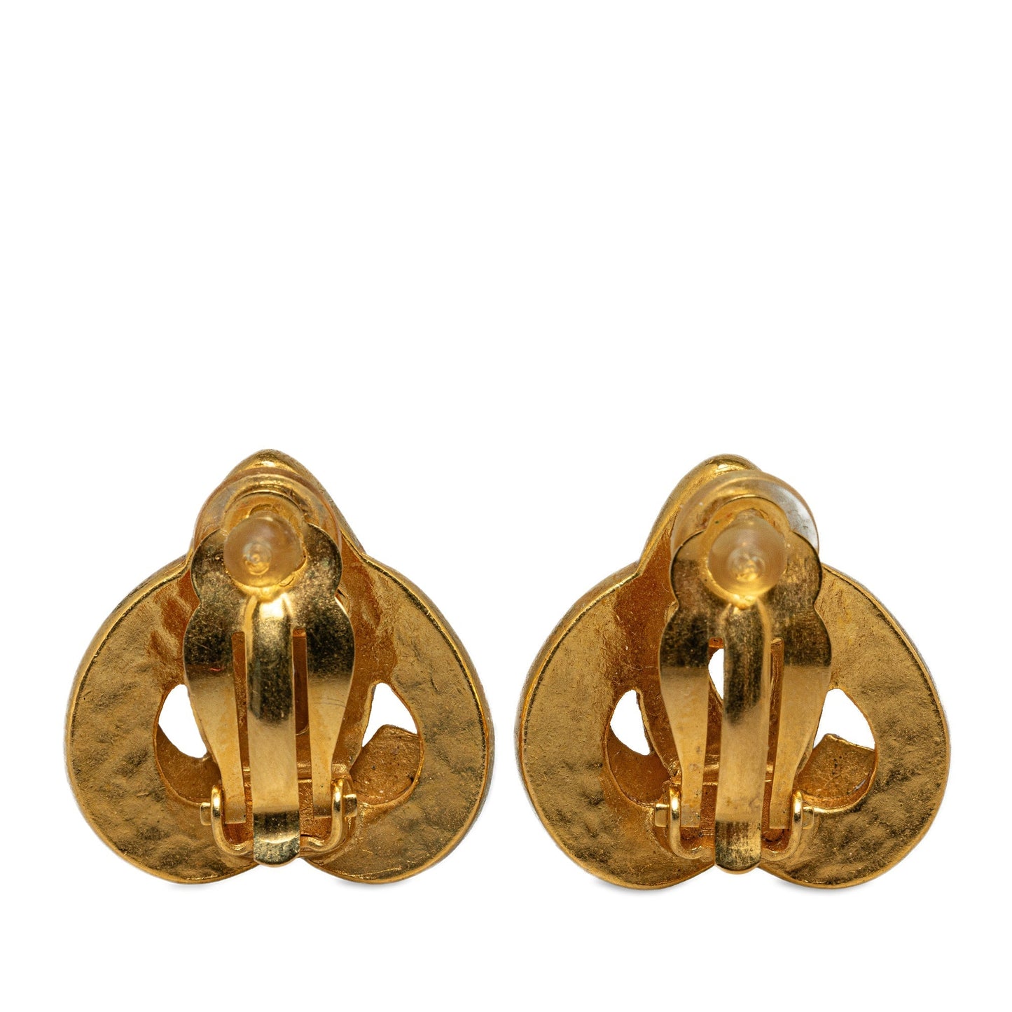 CHANEL CC Heart Clip On Earrings Costume Earrings