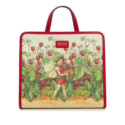 Red Gucci Kids Strawberry Fairy Tote Bag