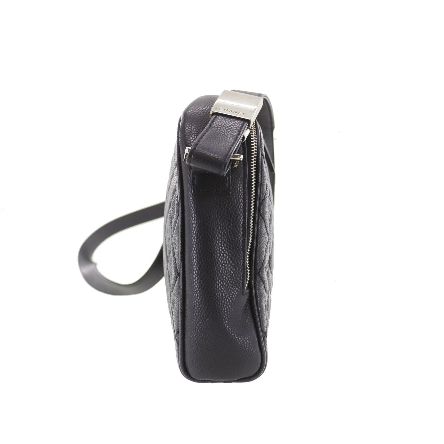 CHANEL CC  Shoulder Bag Black Caviar Skin Leather Vintage #CR806