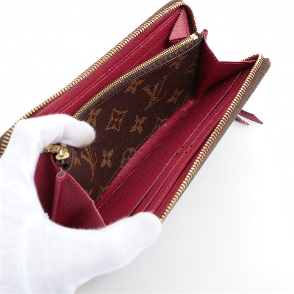 Louis Vuitton Monogram Clemence Long Wallet Fuschia