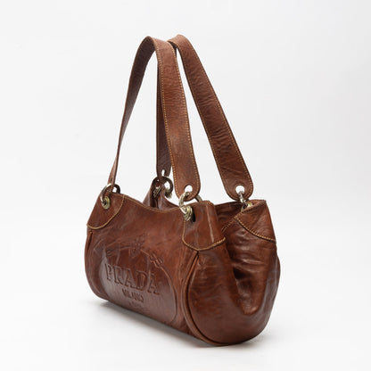 Prada Brown Leather Shoulder Bag