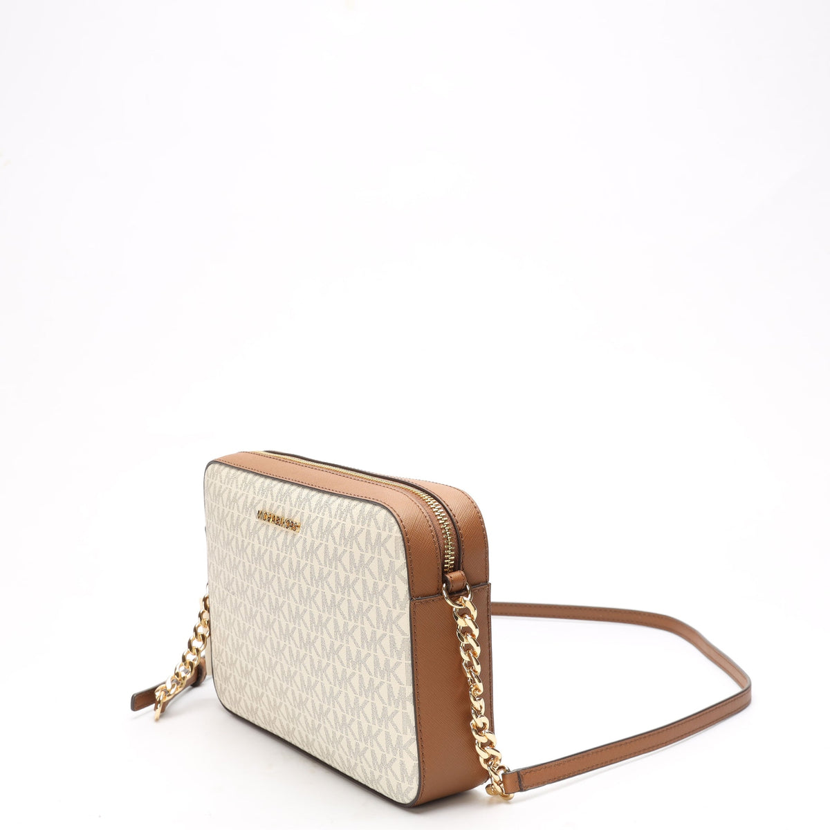 Michael Kors Vanilla Jet Set Logo Crossbody Bag