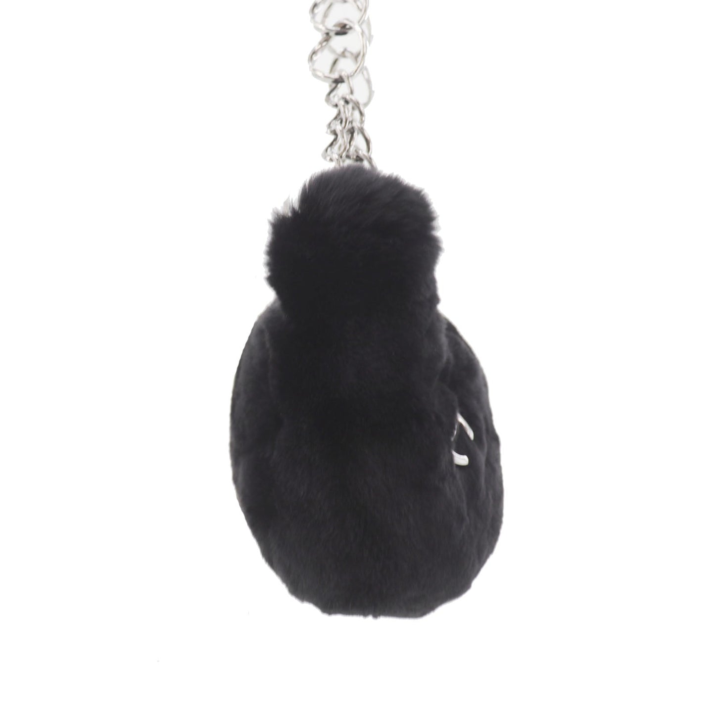CHANEL Shoulder Handbag Black fur #EC471