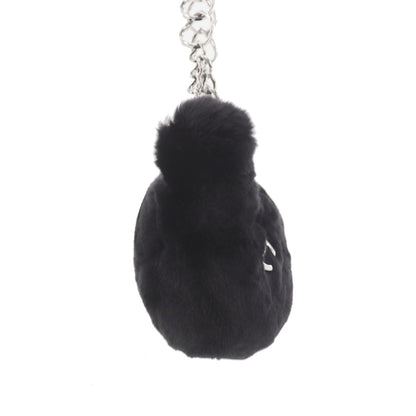 CHANEL Shoulder Handbag Black fur #EC471