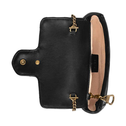 GUCCI GG Marmont Matelasse leather super mini bag 'Black' 476433-DSVRT-1000
