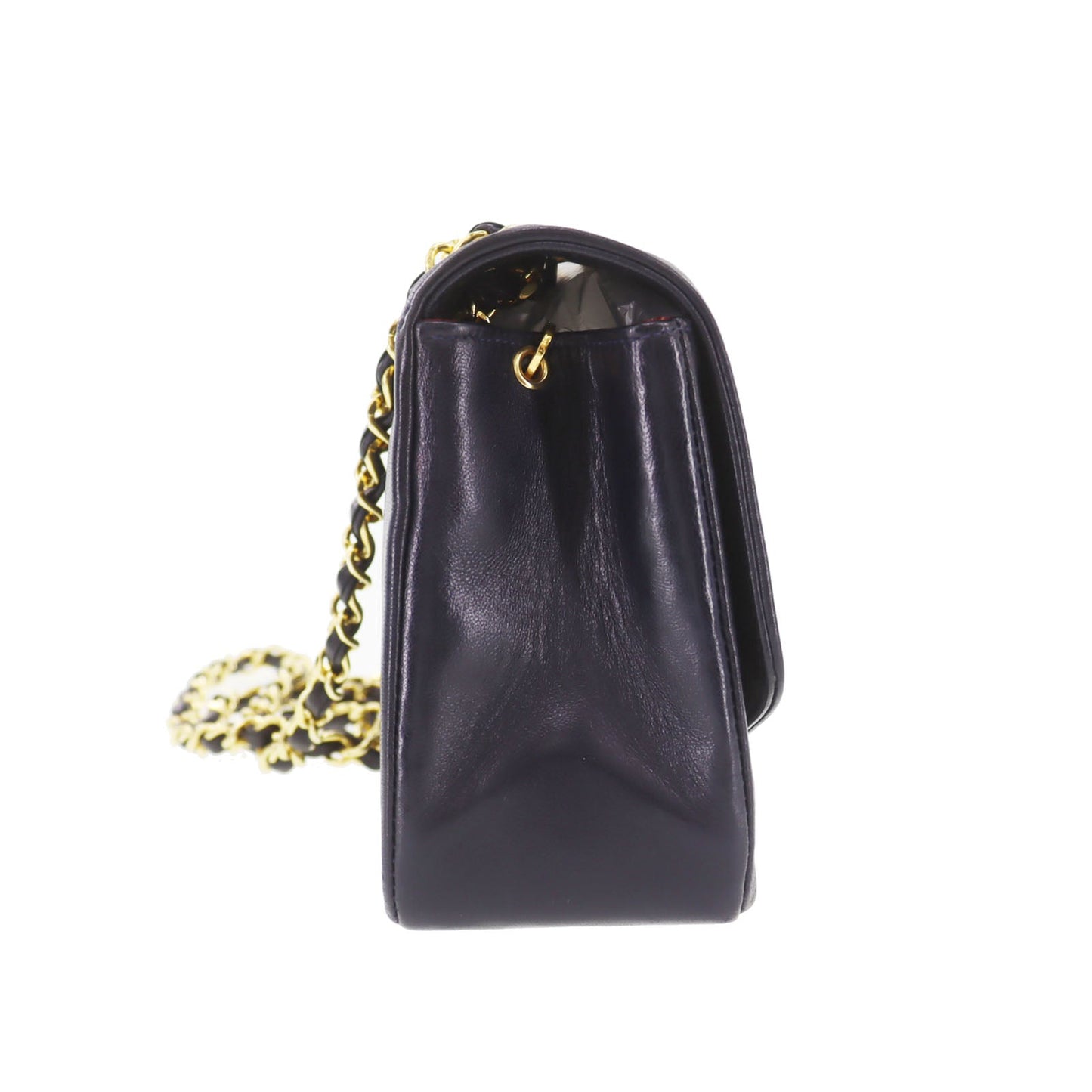 CHANEL Diana Matelasse 22  Shoulder Bag Navy Lambskin Vintage #CP684