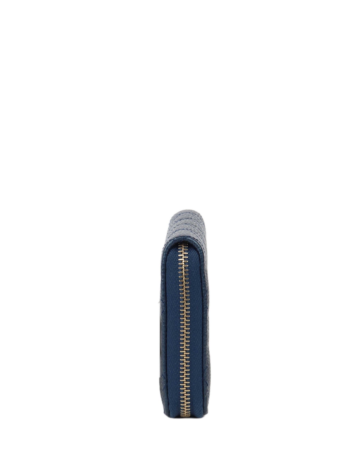 Chanel Blue Iridescent Zip Wallet with GHW.