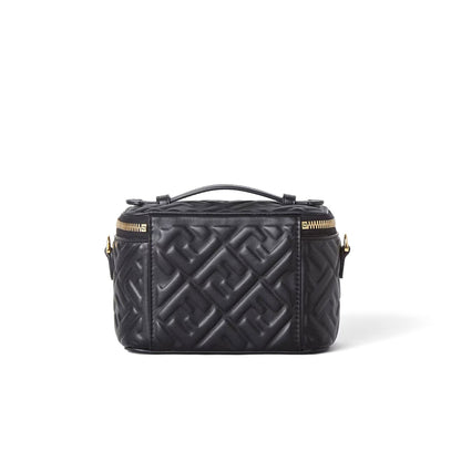 Fendi Vanity Black Nappa Leather Mini-Bag With Ff Motif