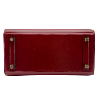 Hermès 25cm Birkin Sellier Rouge H Box Calf Leather Gold Hardware