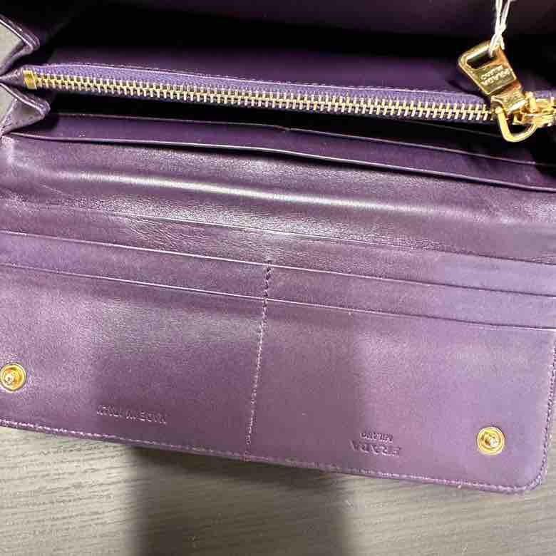 Prada Nylon Bijou Wallet, Purple Leather