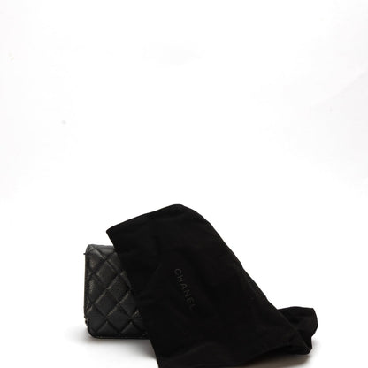 Chanel Black Caviar Quilted Wallet on Chain