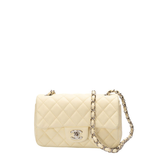 Chanel White Classic Mini Square Flap Bag