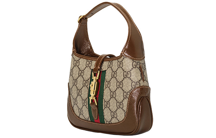 (WMNS) GUCCI Jackie 1961 SeriesGG Canvas Clutch Single Shoulder Bag mini Brown Monogram 637092-HUHHG-8565