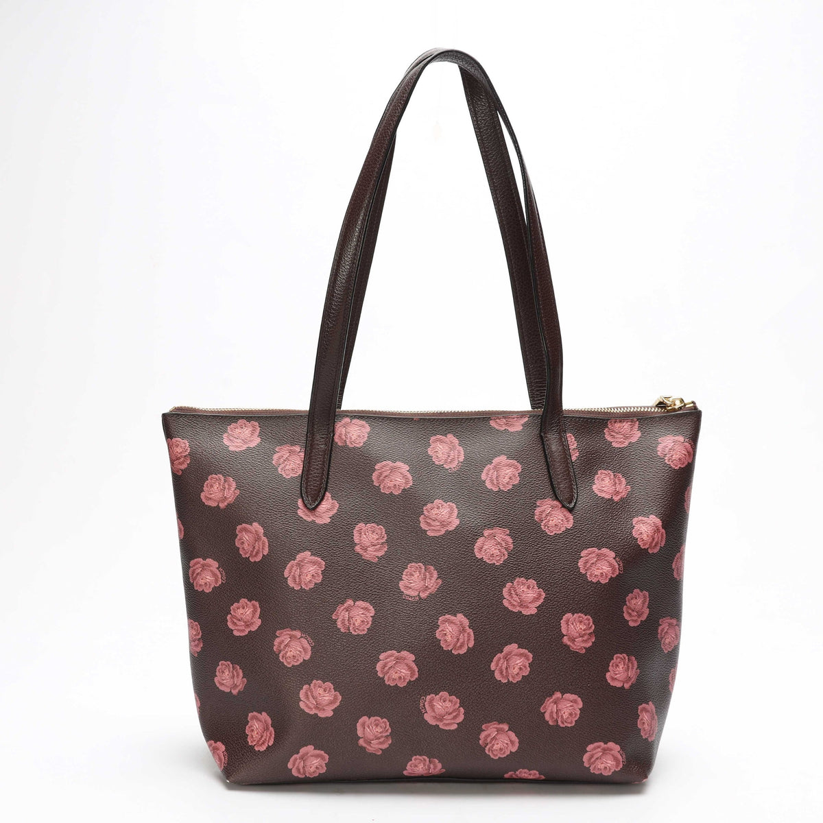 Coach Rose Print City Zip Tote