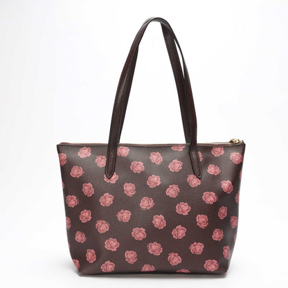 Coach Rose Print City Zip Tote