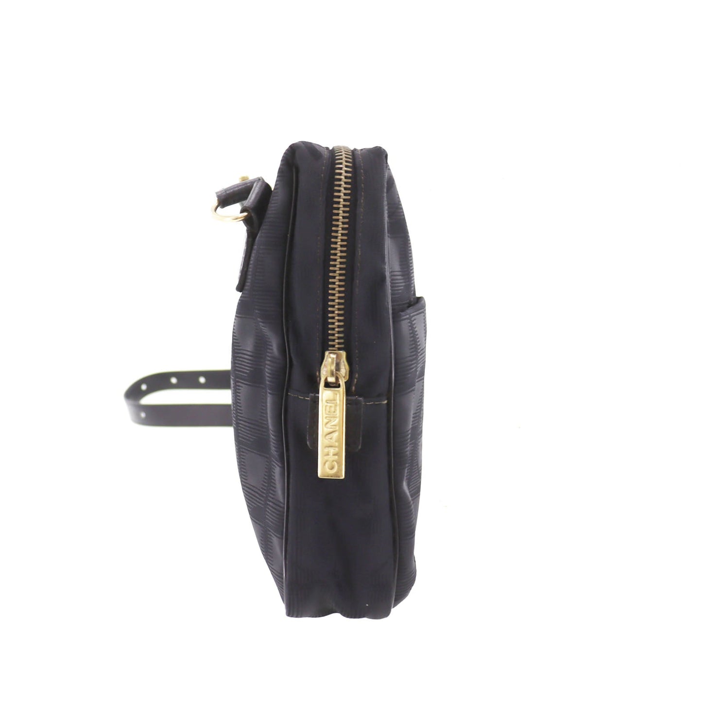 CHANEL New Travel Line  Black Shoulder Bag Nylon France Vintage #DA742