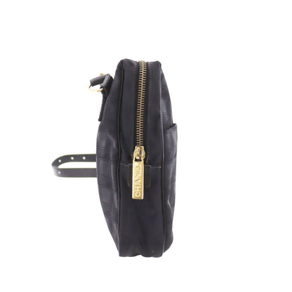 CHANEL New Travel Line  Black Shoulder Bag Nylon France Vintage #DA742