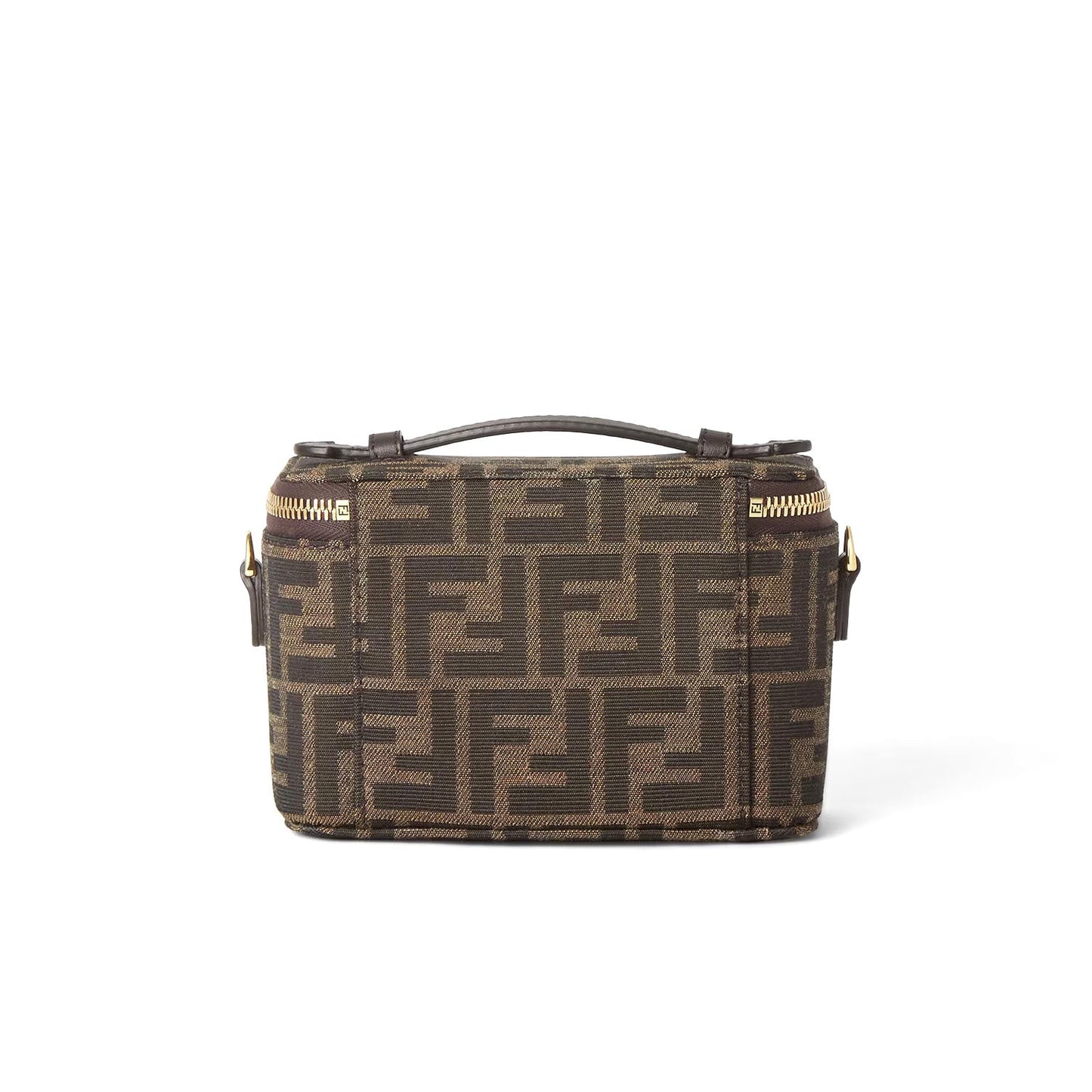 Fendi Vanity Tobacco Brown Ff Jacquard Fabric Mini-Bag