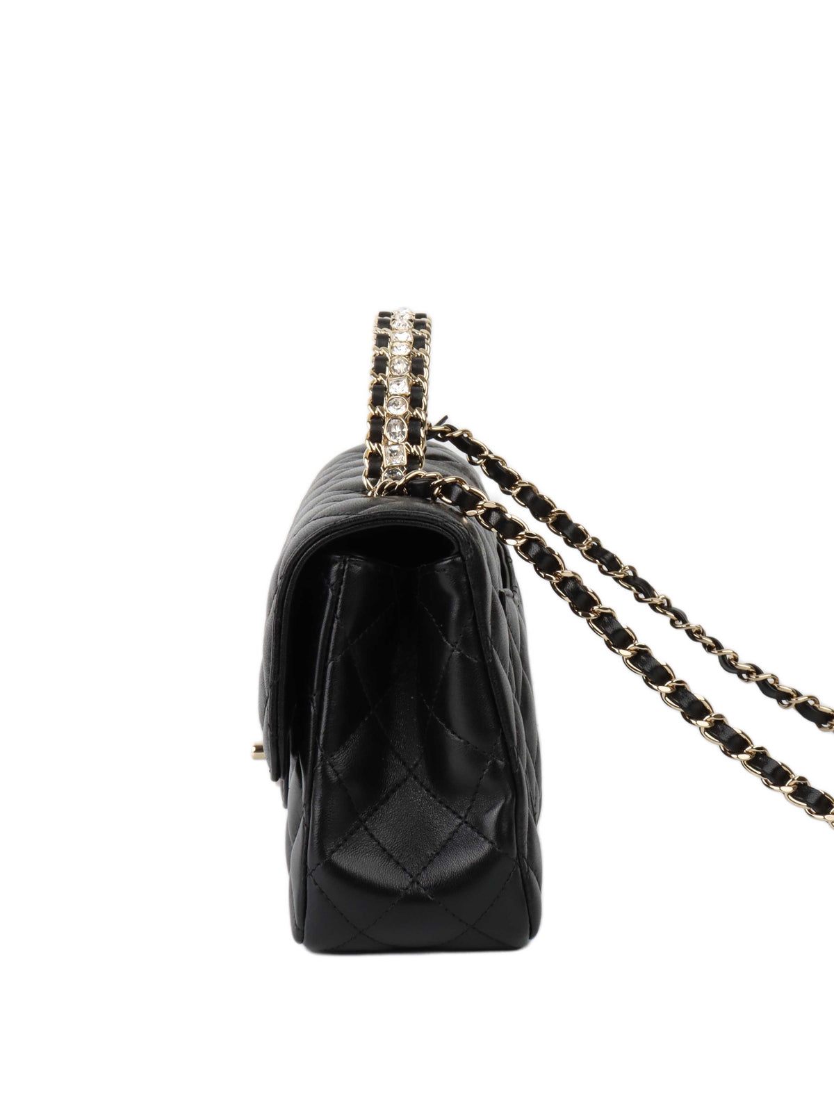 Chanel Crystal Top Handle Classic Flap Bag.