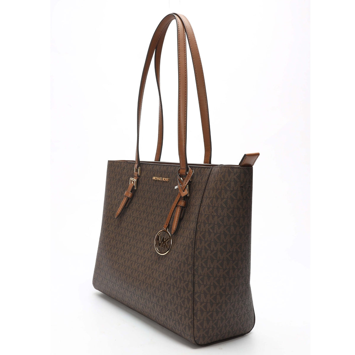 Michael Kors Charlotte Brown Logo Canvas Tote