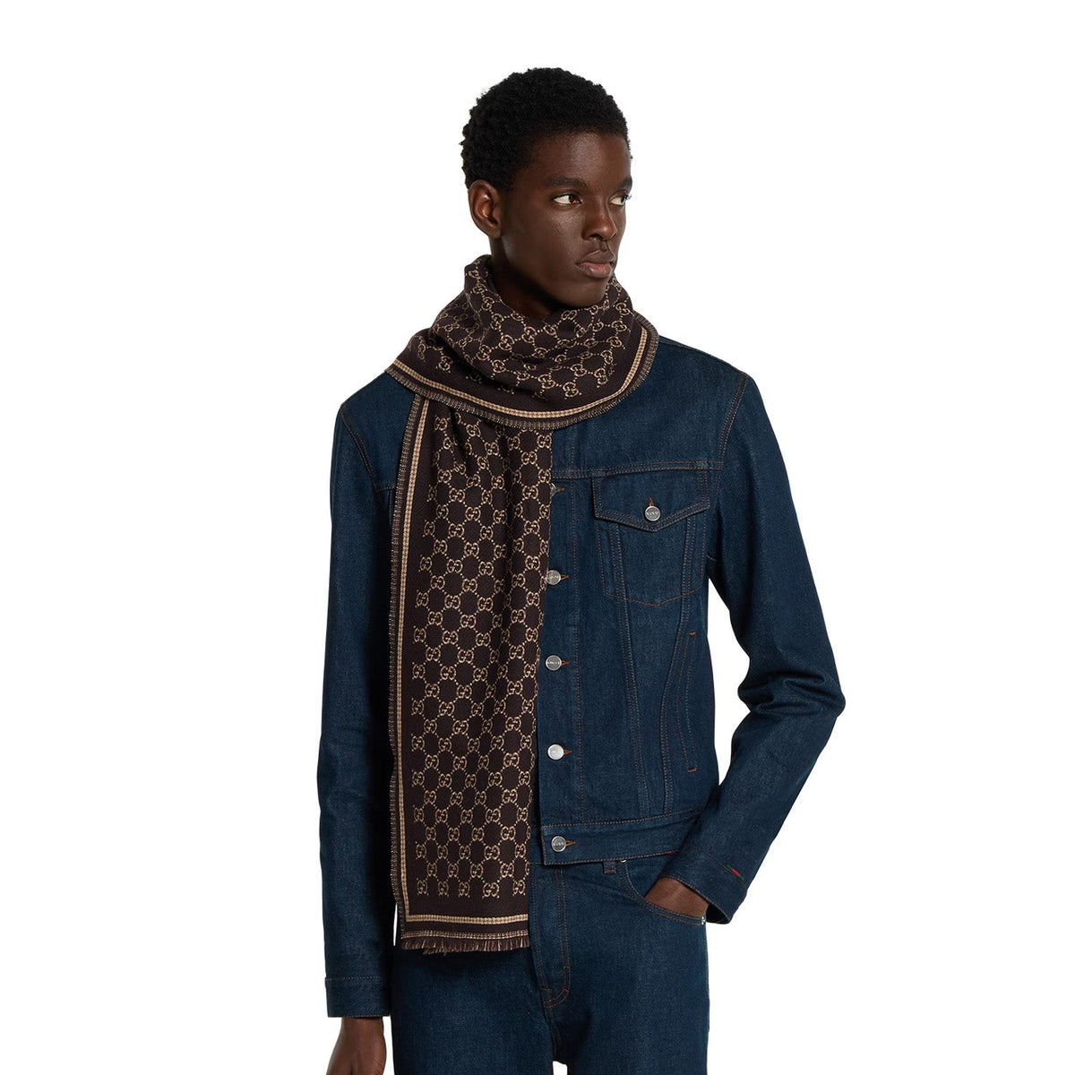 Gucci Gg Wool Jacquard Scarf